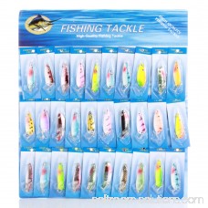 Fishing Tackles Lures Lot 30 pcs Plastic Floating Crankbaits Minnow Baits Spinner Assorted Set Each with 1 Sharp Metal Hook Bright Color for River Lake Fish Beginner